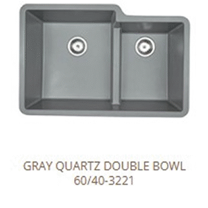 Grey Quartz Double Bowl 60/40-3221